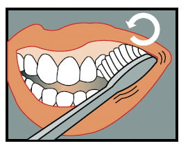 Move the brush gently in small circles.