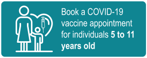 Click button to book vaccine for kids 5 to 11