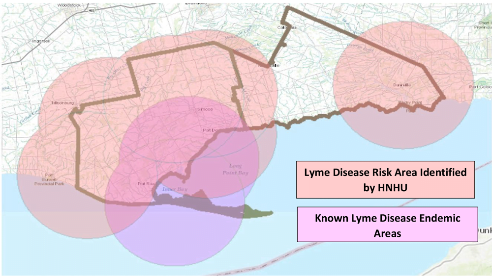 Lyme Disease Estimated Risk Areas Identified by the HNHU in HN
