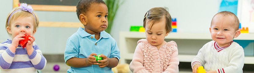 toddlers playing in a daycare setting