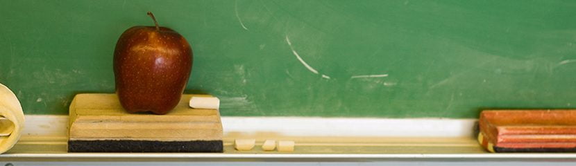 chalkboard with apple